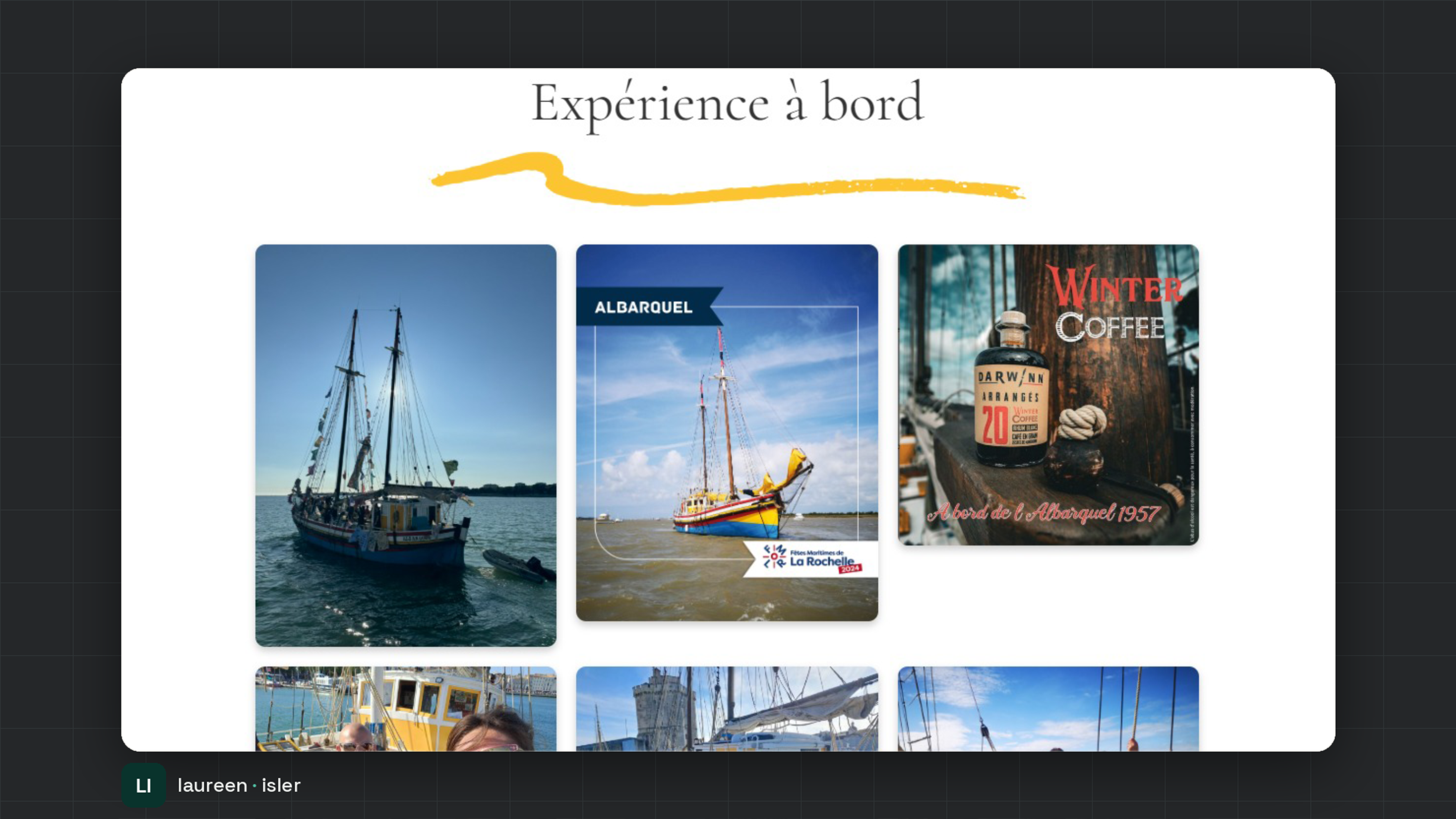 Page d'accueil du site vitrine du voilier Albarquel